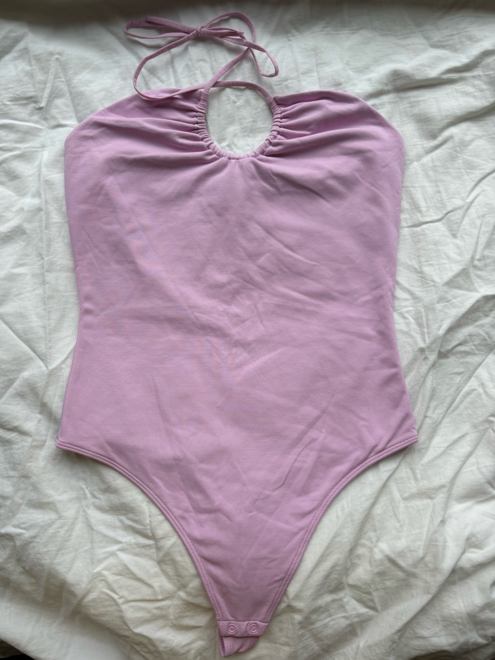 Babaton Aritzia Light Purple/Pink Halter Neck Bodysuit Size M